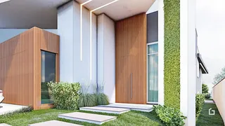 Fachada moderna de uma residência com paisagismo em Lajeado.