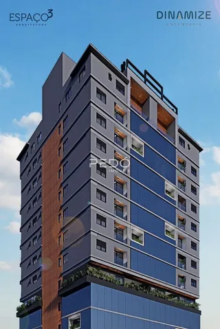 Fachada moderna de um edifício residencial em Lajeado.