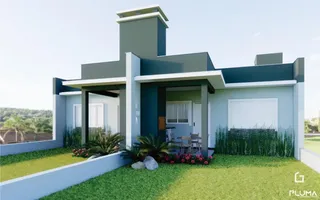 Fachada moderna de uma residência em Lajeado, Brasil.