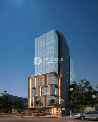 Fachada moderna de um edifício residencial em Lajeado, Brasil.