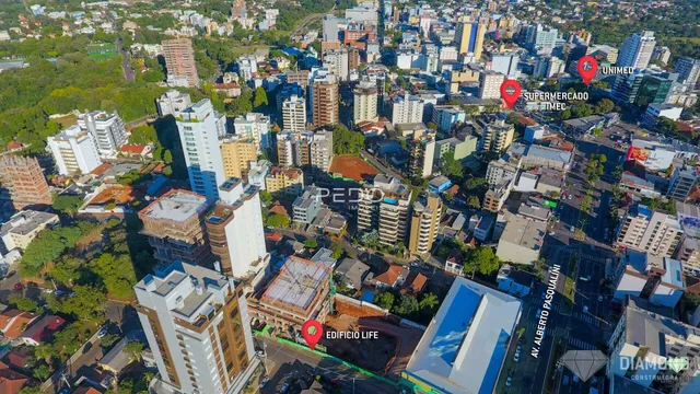 Vista aérea de uma área urbana em Lajeado, Brasil.