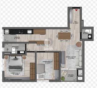 Apartamento com 2 dormitórios, foto 3