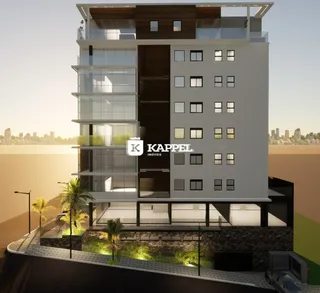 Fachada moderna de um prédio residencial em Lajeado, Brasil.