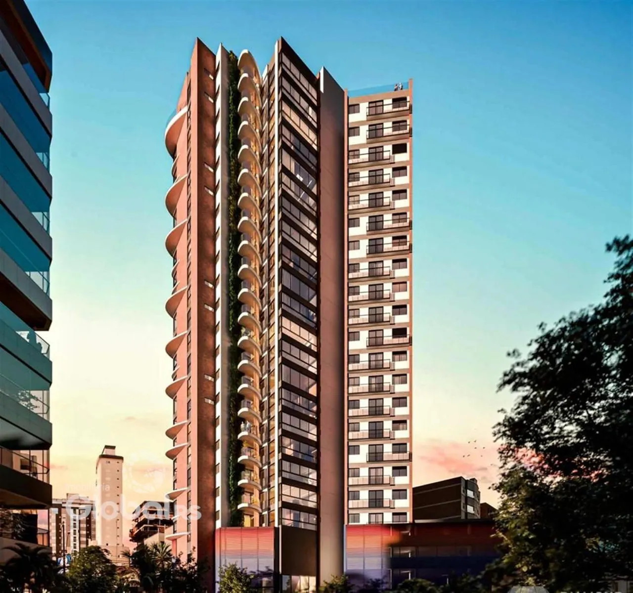 Fachada de um edifício residencial em Lajeado, Brasil.