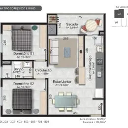 Apartamento com 2 dormitórios, foto 4