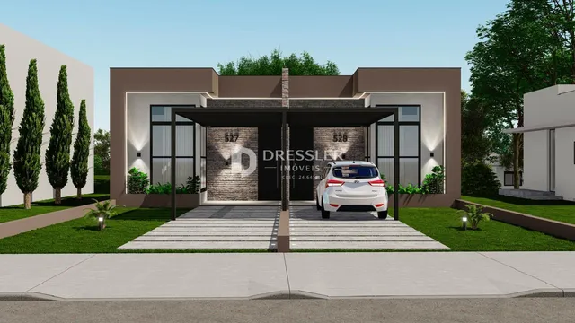 Fachada moderna de uma residência em Lajeado, Brasil.