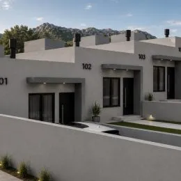 Fachada de uma casa moderna branca em Lajeado, Brasil.