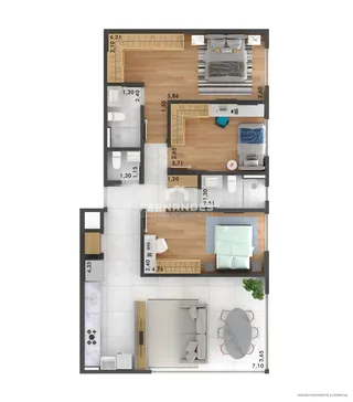 Apartamento com 3 dormitórios, foto 4