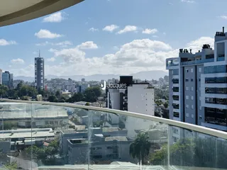 Vista panorâmica da paisagem urbana de Lajeado, Brasil, vista de um terraço.