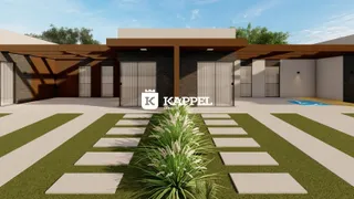 Vista externa da fachada de uma residência com garagem e jardim.