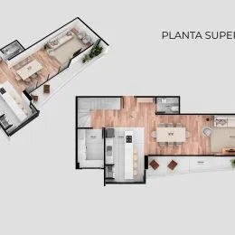 Planta baixa de uma residência mostrando a disposição dos cômodos.