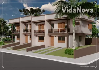 Exterior de um residencial moderno com varanda em Lajeado, Brasil.
