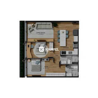 Planta baixa de uma residência mostrando a disposição dos cômodos.