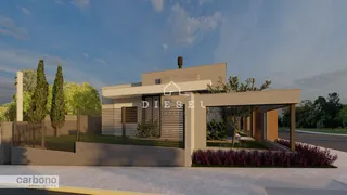 Fachada de uma casa moderna em Lajeado, Brasil.
