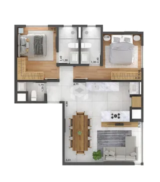 Apartamento com 2 dormitórios, foto 5
