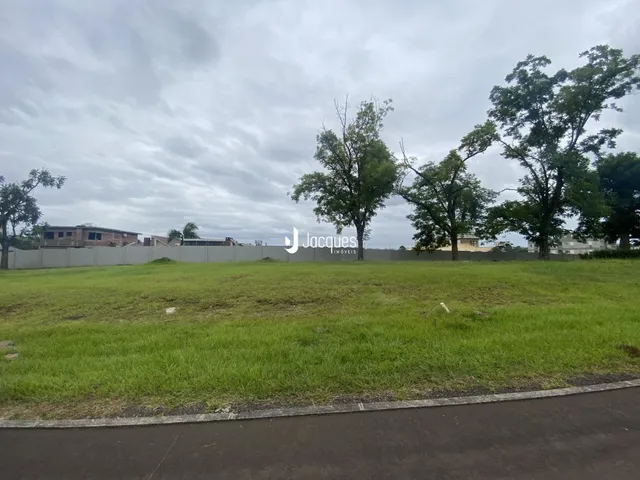 Vista externa de um terreno com gramado e árvores em Lajeado.