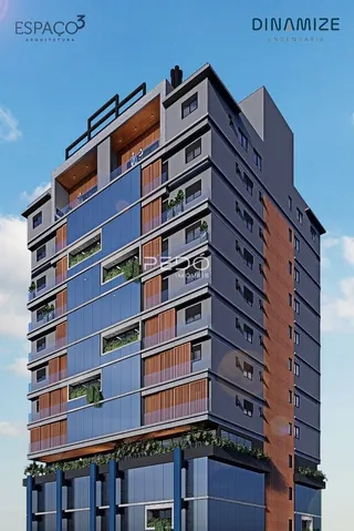 Fachada moderna de um edifício residencial em Lajeado.