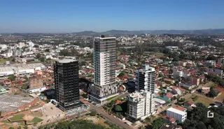Vista aérea de uma área residencial em Lajeado, Brasil.
