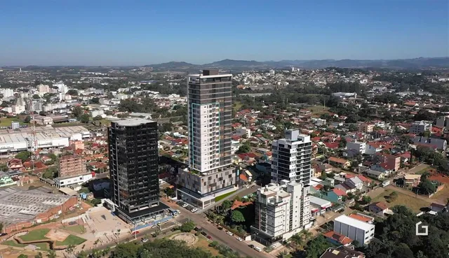 Vista aérea de uma área residencial em Lajeado, Brasil.