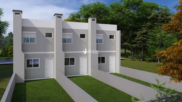 Fachada de uma residência moderna em Lajeado, Brasil.