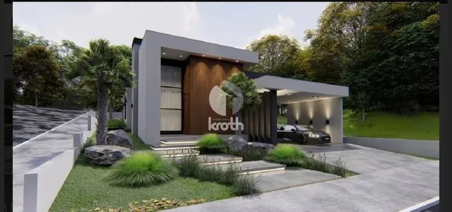 Fachada moderna de uma residência em Lajeado, Brasil.