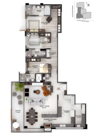 Apartamento com 3 dormitórios, foto 13