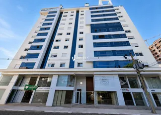 Fachada de um edifício residencial moderno em Lajeado, Brasil.