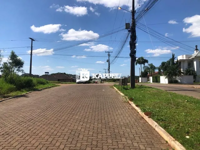 Vista da rua pavimentada em uma área residencial.