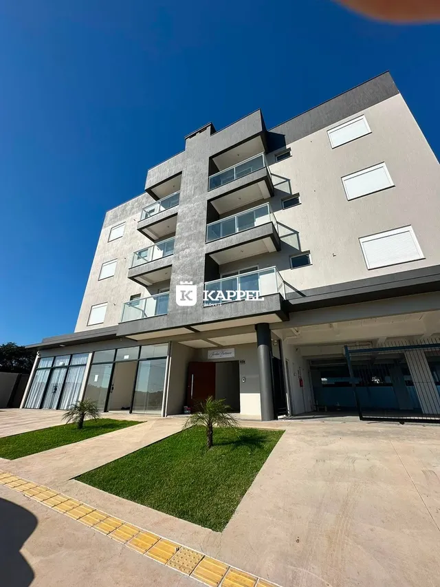 Fachada de um prédio residencial moderno em Lajeado.