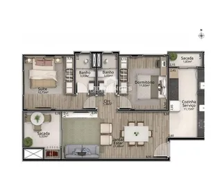 Apartamento com 2 dormitórios, foto 2