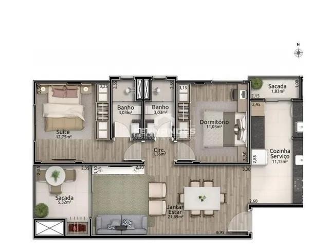 Apartamento com 2 dormitórios, foto 2
