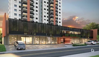 Fachada moderna de um edifício residencial em Lajeado, Brasil.