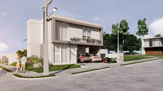 Foto da fachada de uma residência moderna em Lajeado, Brasil.