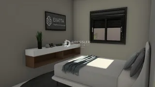 Quarto com cabeceira e janela em um apartamento.