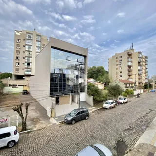 Vista externa de edifícios residenciais em Lajeado, Brasil.