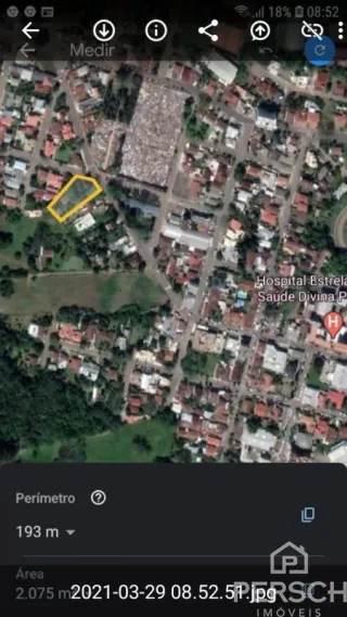 Vista aérea de uma área residencial em Lajeado, Brasil.