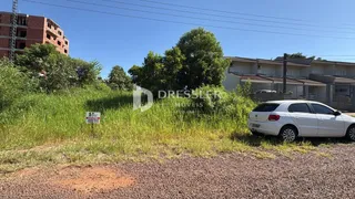 Vista externa de uma propriedade com vegetação alta e um carro estacionado.