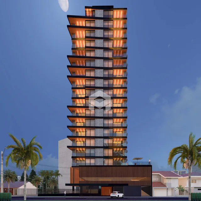 Vista externa de um edifício residencial moderno em Lajeado, Brasil.