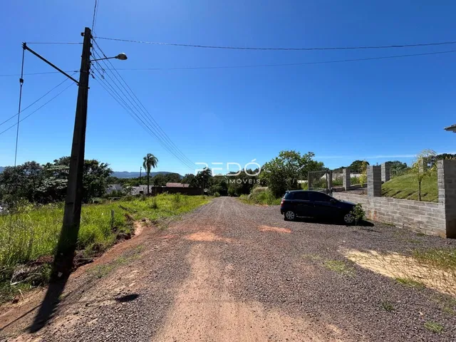 Vista da estrada de terra que leva à propriedade em Lajeado.