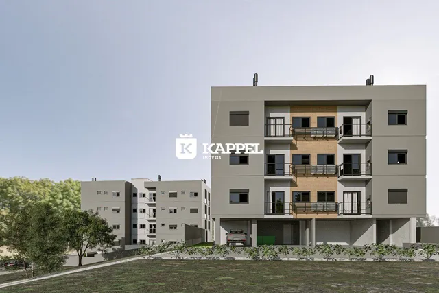 Foto da fachada de um prédio residencial moderno em Lajeado, Brasil.