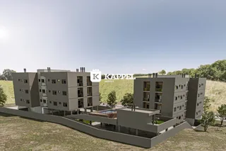 Vista externa de um complexo de apartamentos moderno em Lajeado, Brasil.
