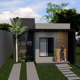 Fachada moderna de uma residência em Lajeado, Brasil.