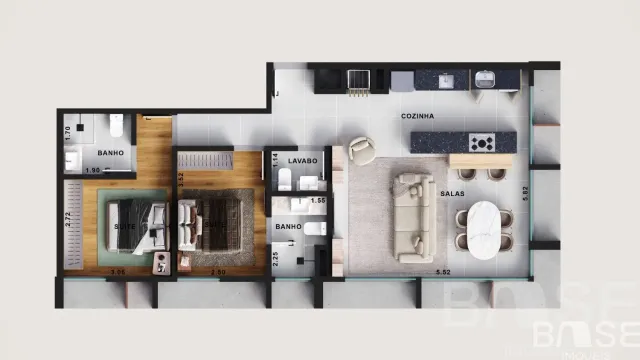 Apartamento com 2 dormitórios, foto 3