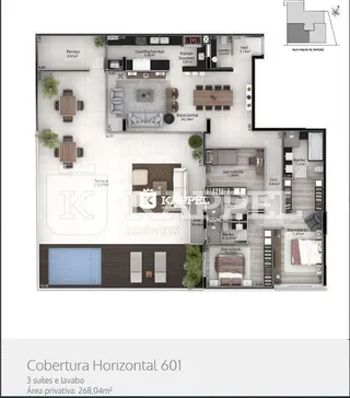 Planta baixa horizontal de um imóvel em Lajeado.