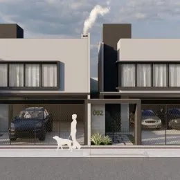 Fachada moderna de um imóvel residencial em Lajeado, Brasil.