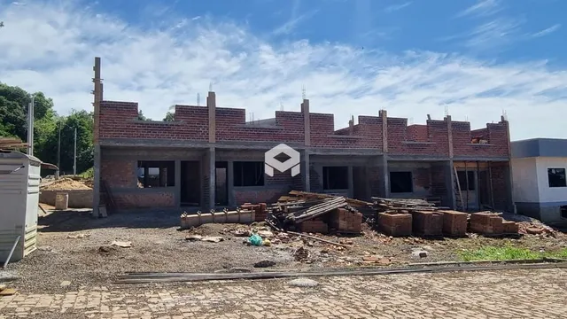 Fachada de um imóvel em construção em Lajeado, Brasil.