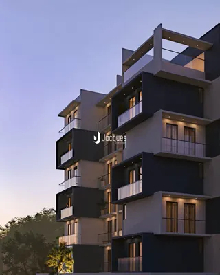 Fachada moderna de um edifício residencial em Lajeado.