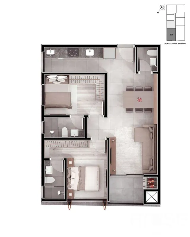 Apartamento com 2 dormitórios, foto 2