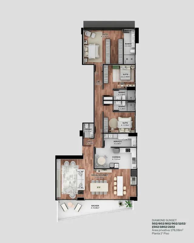 Apartamento com 3 dormitórios, foto 5