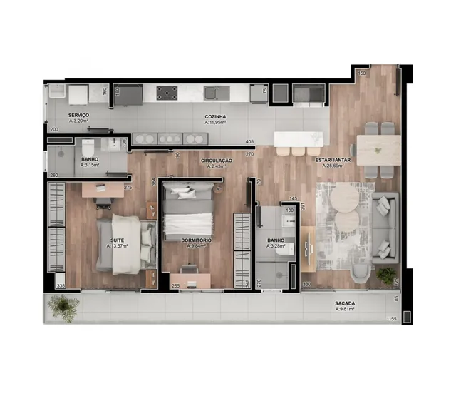 Apartamento com 2 dormitórios, foto 3